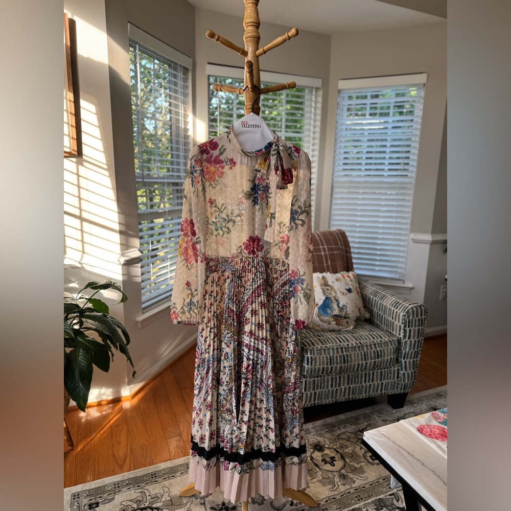Authentic STUNNING RED Valentino Floral Maxi Dress